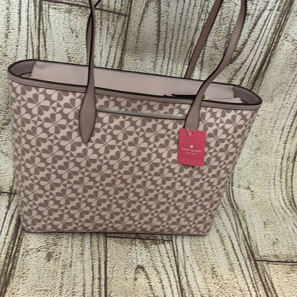 NWT Kate spade large tote hollie spade clover geo pink multi - Picture 2 of 3